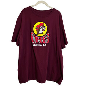 Buc-ees Womens Tee Shirt 2XL Maroon Beaver Mascot Ennis Texas Short Sleeve
